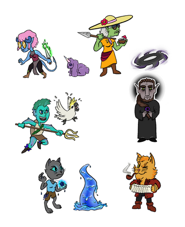 (TTRPG Tokens, Set of 6 + Extras)